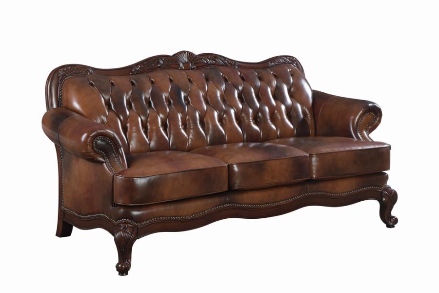 Victoria Rolled Arm Sofa Tri-tone and Brown_0