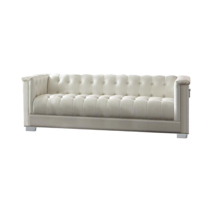 Chaviano Tufted Upholstered Sofa Pearl White_3