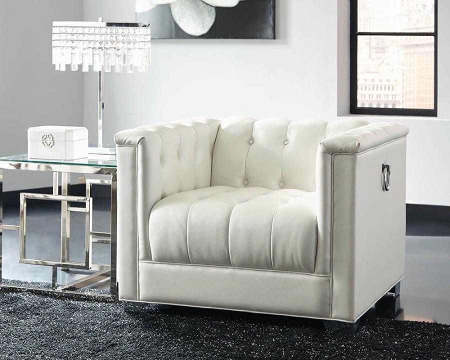 Chaviano Tufted Upholstered Chair Pearl White_1