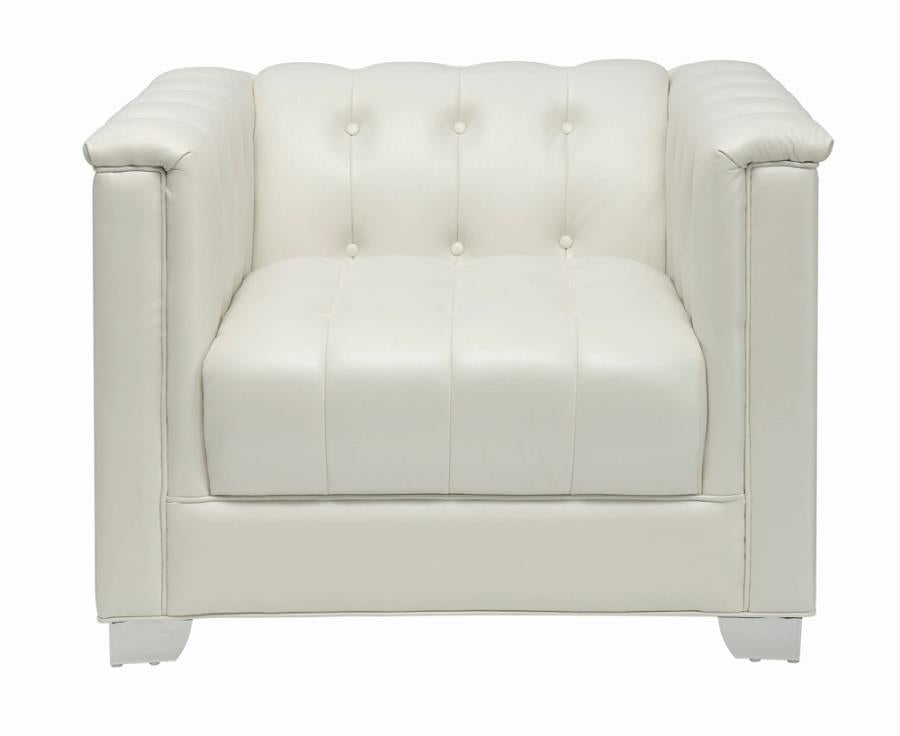Chaviano Tufted Upholstered Chair Pearl White_2