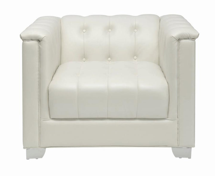 Chaviano Tufted Upholstered Chair Pearl White_2
