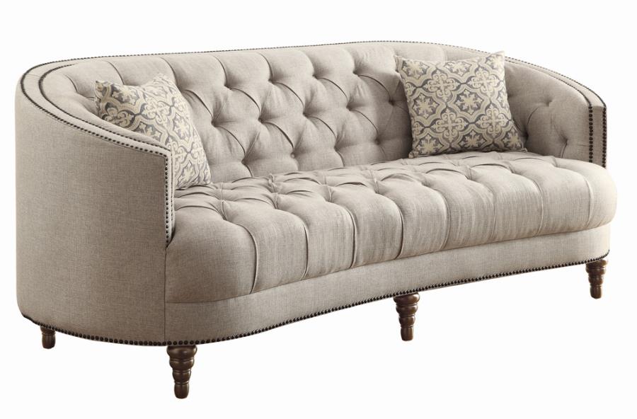 Avonlea Sloped Arm Upholstered Sofa Trim Grey_1