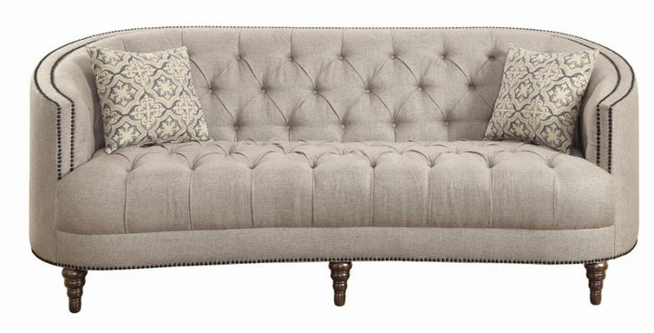 Avonlea Sloped Arm Upholstered Sofa Trim Grey_2