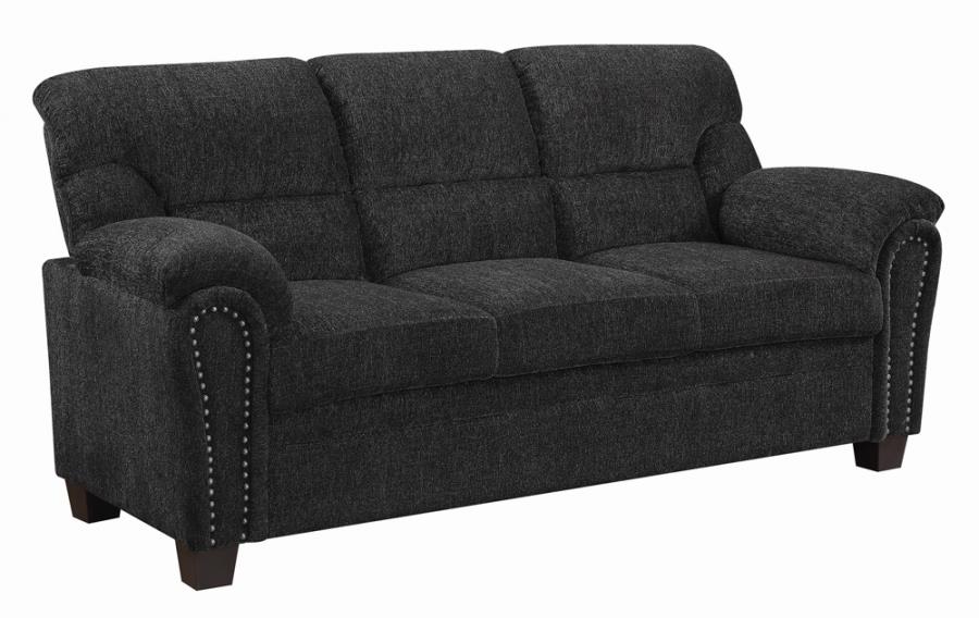 Clemintine Upholstered Sofa with Nailhead Trim Graphite_1
