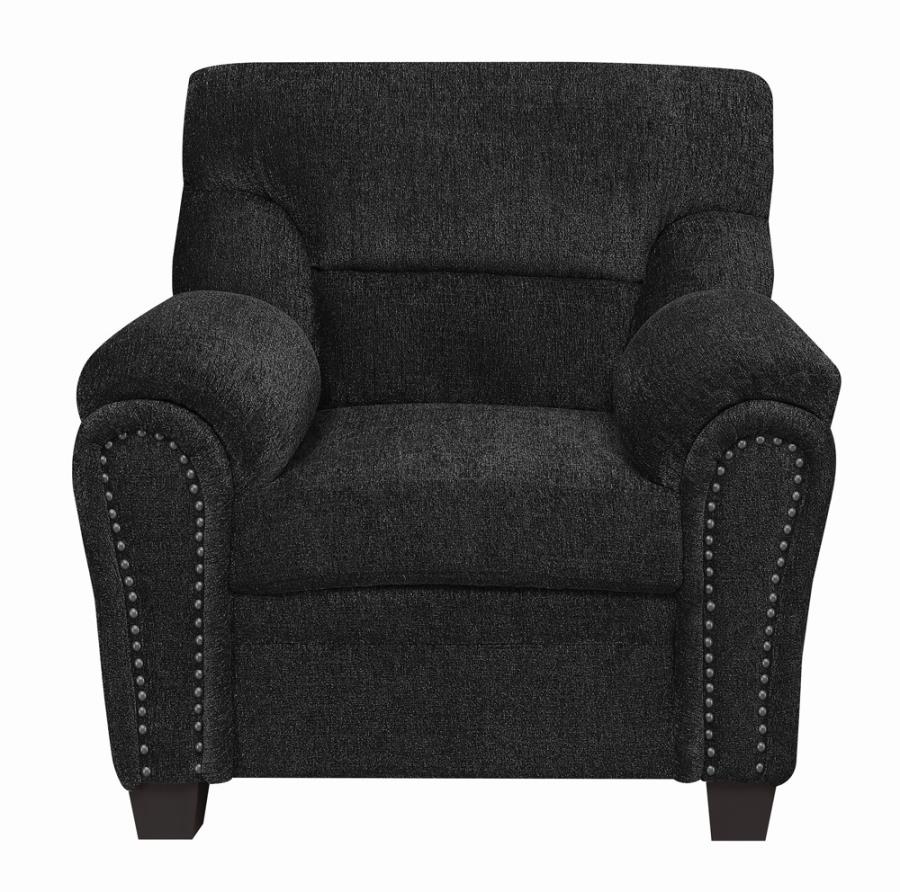 Clemintine Upholstered Chair with Nailhead Trim Graphite_1
