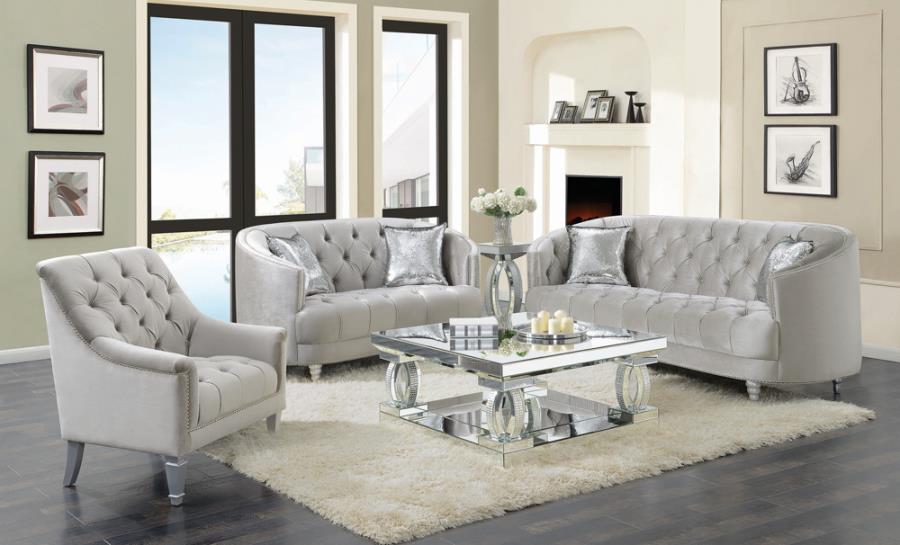 Avonlea 2-piece Tufted Living Room Set Grey_1