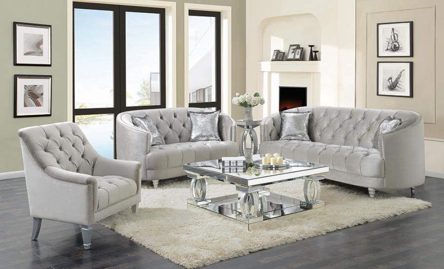 Avonlea 3-piece Tufted Living Room Set Grey_0