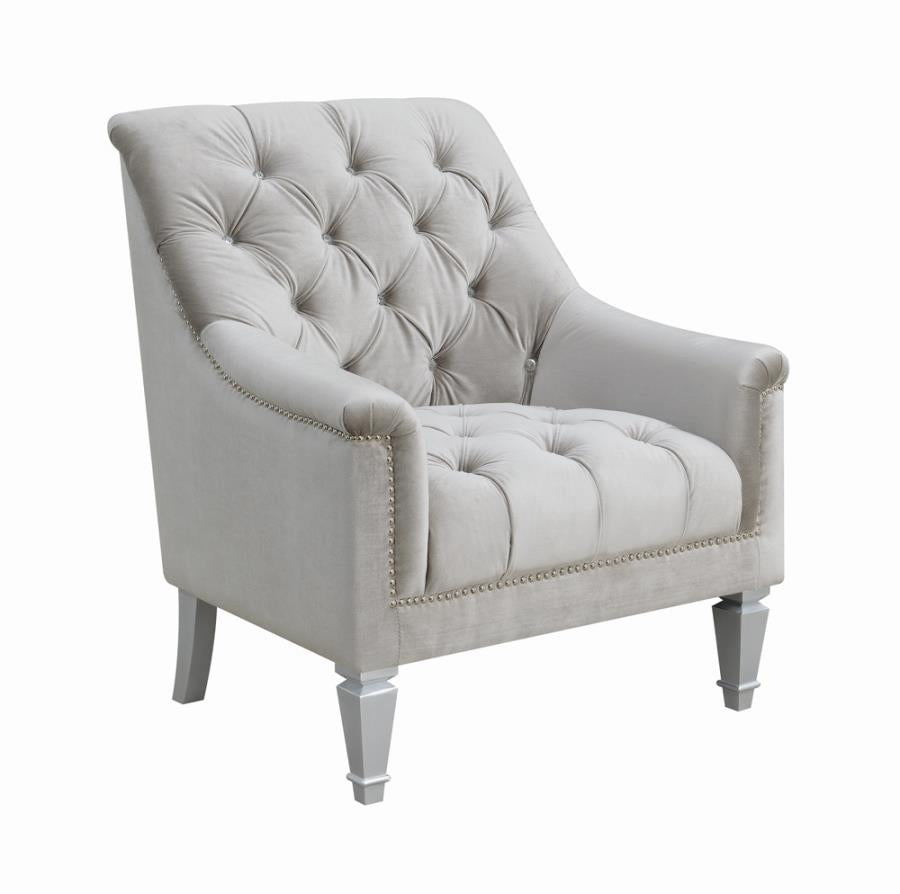 Avonlea Sloped Arm Tufted Chair Grey_1