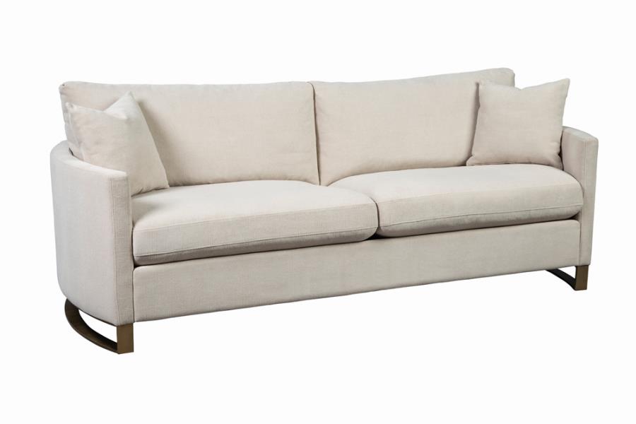 Corliss Upholstered Arched Arms Sofa Beige_1