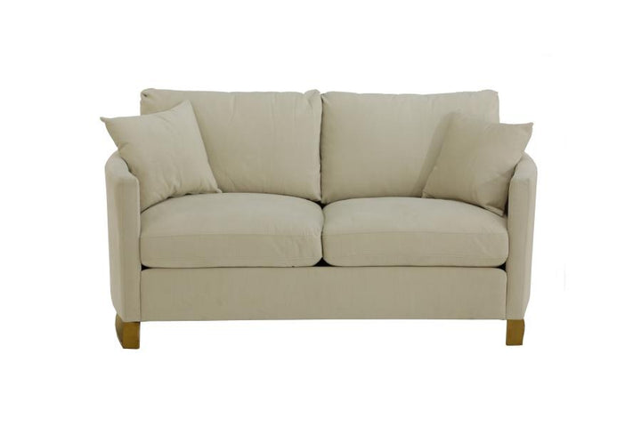 Corliss Upholstered Arched Arms Loveseat Beige_2