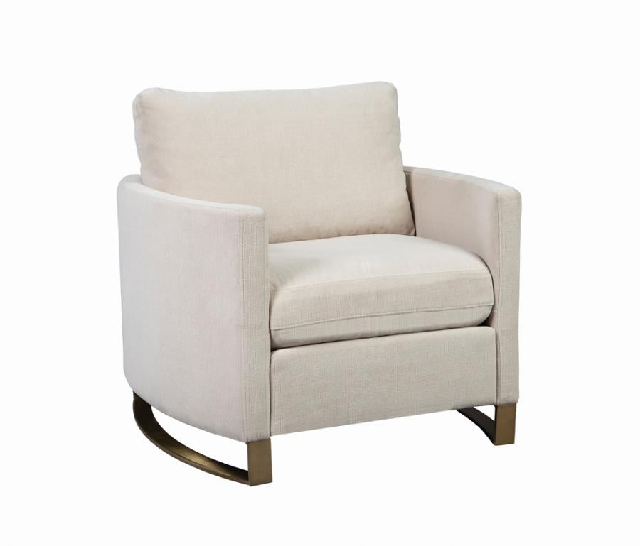 Corliss Upholstered Arched Arms Chair Beige_1