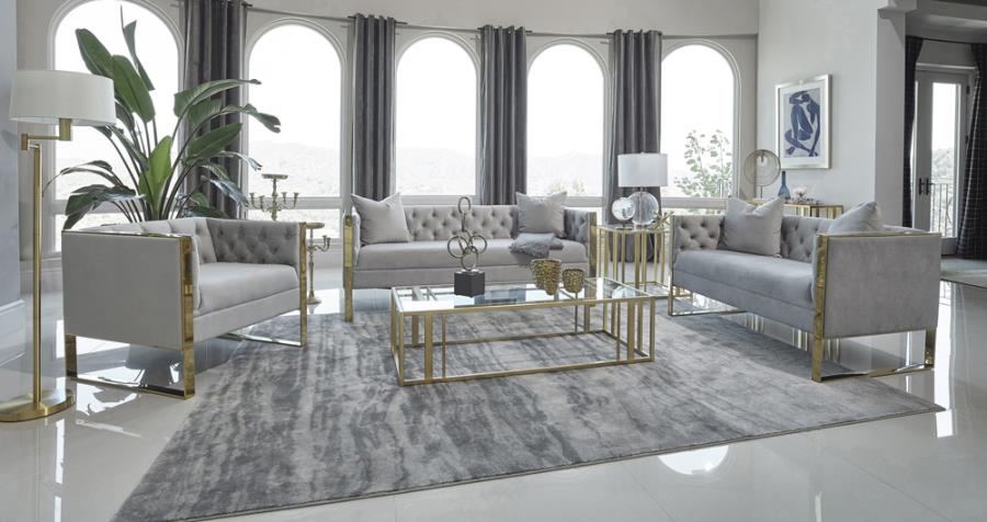 Eastbrook 2-piece Tufted Back Living Room Set Grey_0