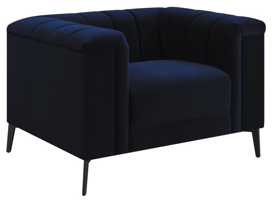 Chalet 3-piece Tuxedo Arm Living Room Set Blue_1