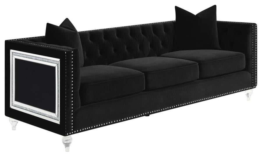 Delilah Upholstered Living Room Set Black_1