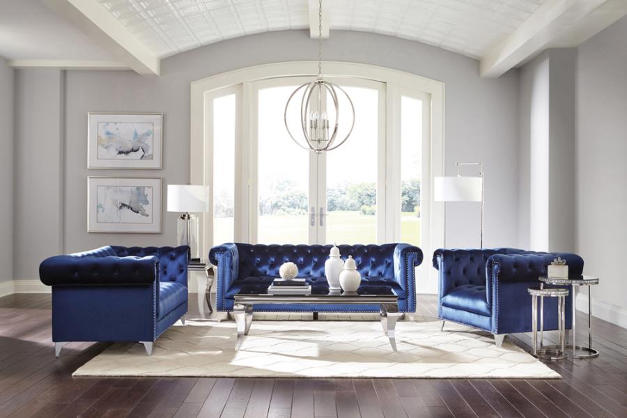 Bleker 2-piece Tuxedo Arm Living Room Set Blue_0