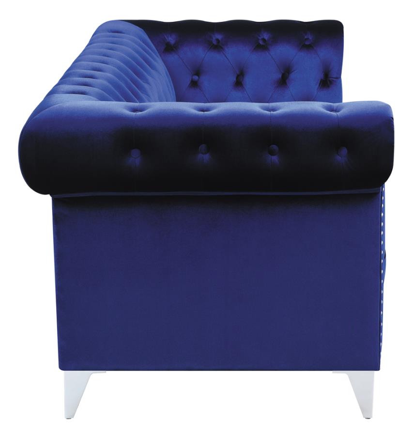 Bleker Tufted Tuxedo Arm Sofa Blue_4