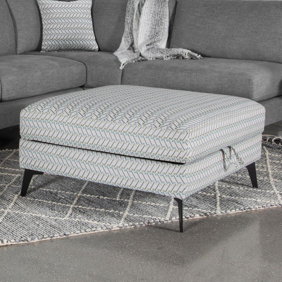 Clint Upholstered Ottoman with Tapered Legs Multi-color_0