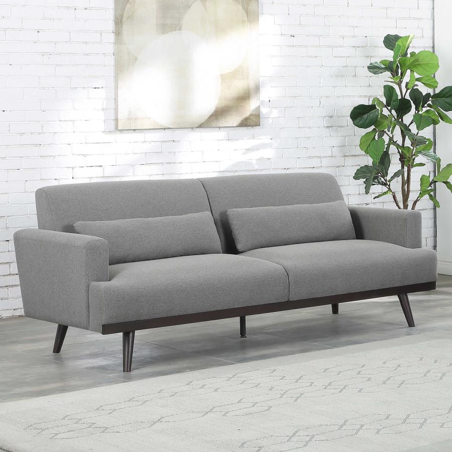 Blake Upholstered Sofa with Track Arms Sharkskin and Dark Brown_0