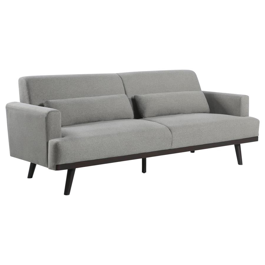 Blake Upholstered Sofa with Track Arms Sharkskin and Dark Brown_1