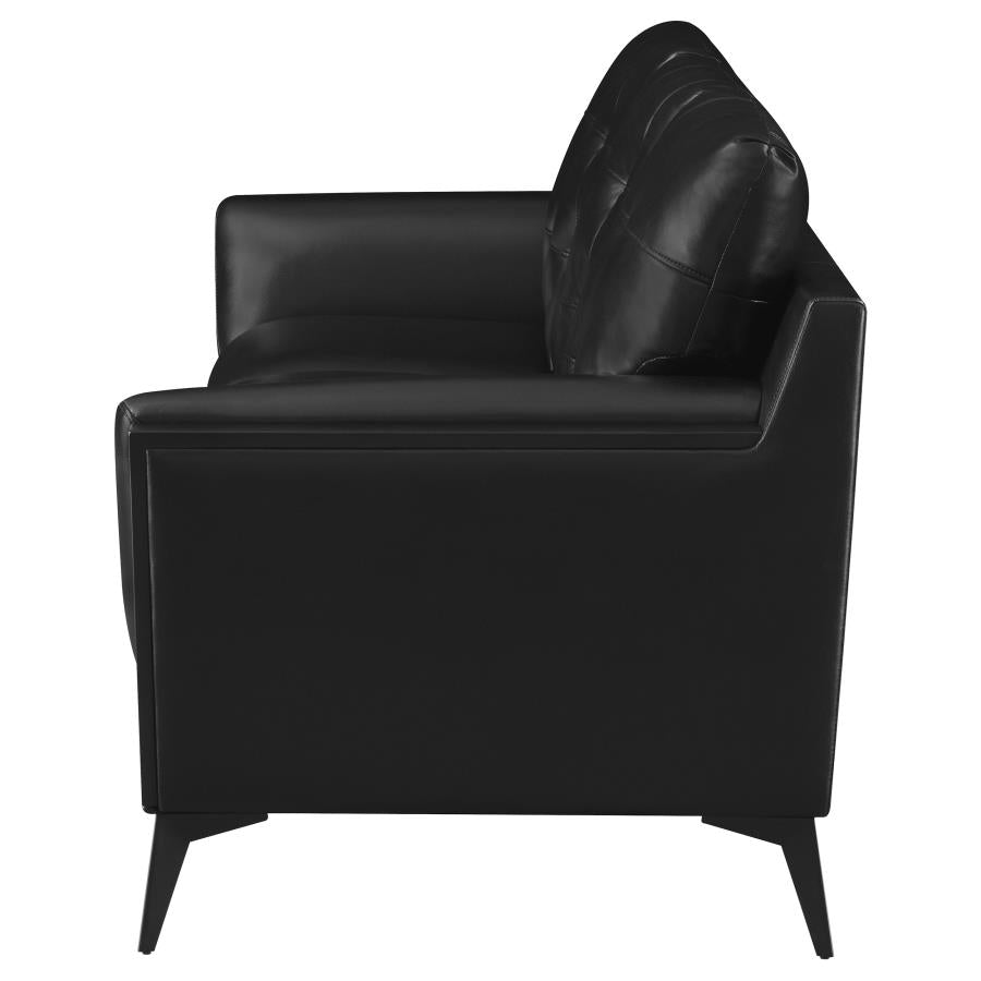 Moira Upholstered Tufted Sofa with Track Arms Black_4
