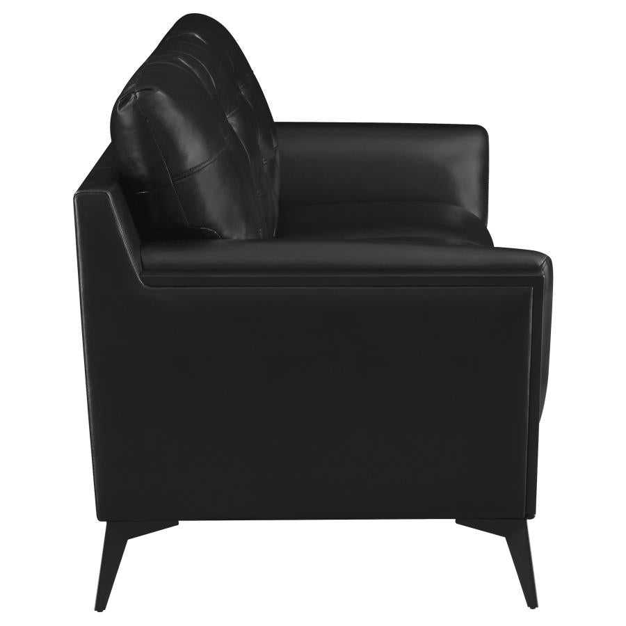 Moira Upholstered Tufted Sofa with Track Arms Black_7