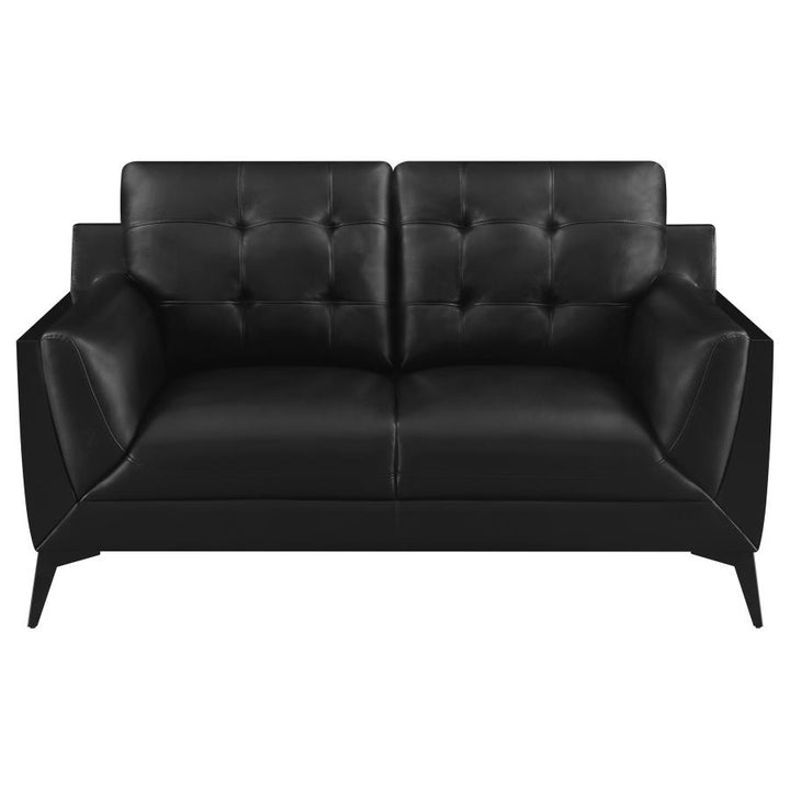 Moira Upholstered Tufted Loveseat with Track Arms Black_2