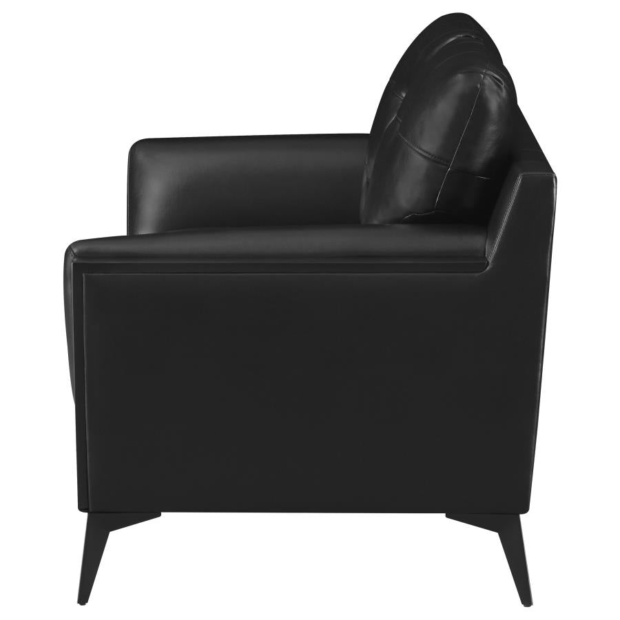 Moira Upholstered Tufted Loveseat with Track Arms Black_4