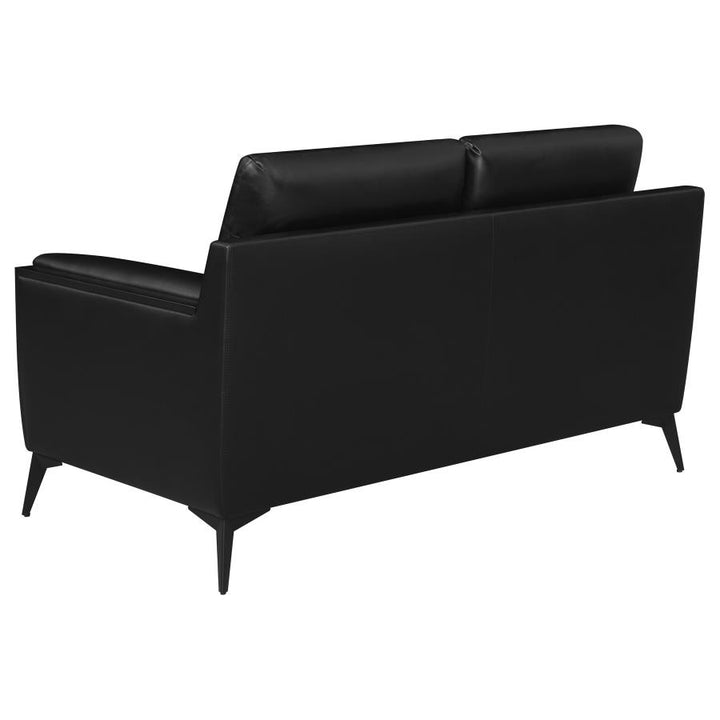Moira Upholstered Tufted Loveseat with Track Arms Black_5