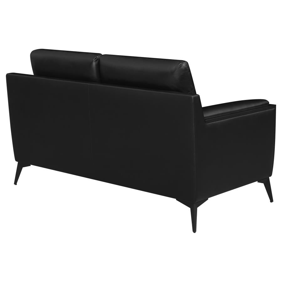 Moira Upholstered Tufted Loveseat with Track Arms Black_6