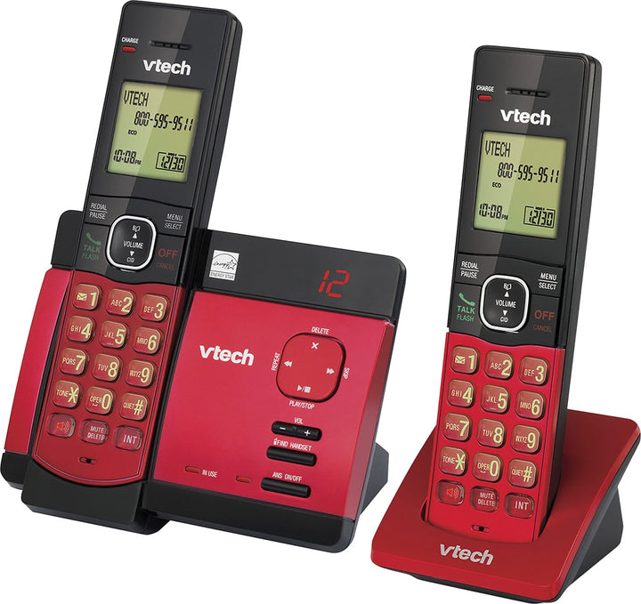 VTech - CS5129-26 DECT 6.0 Expandable Cordless Phone System with Digital Answering System - Black; Red_1