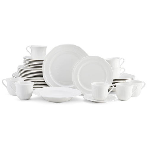 Antique White 40pc Porcelain Dinnerware Set_0