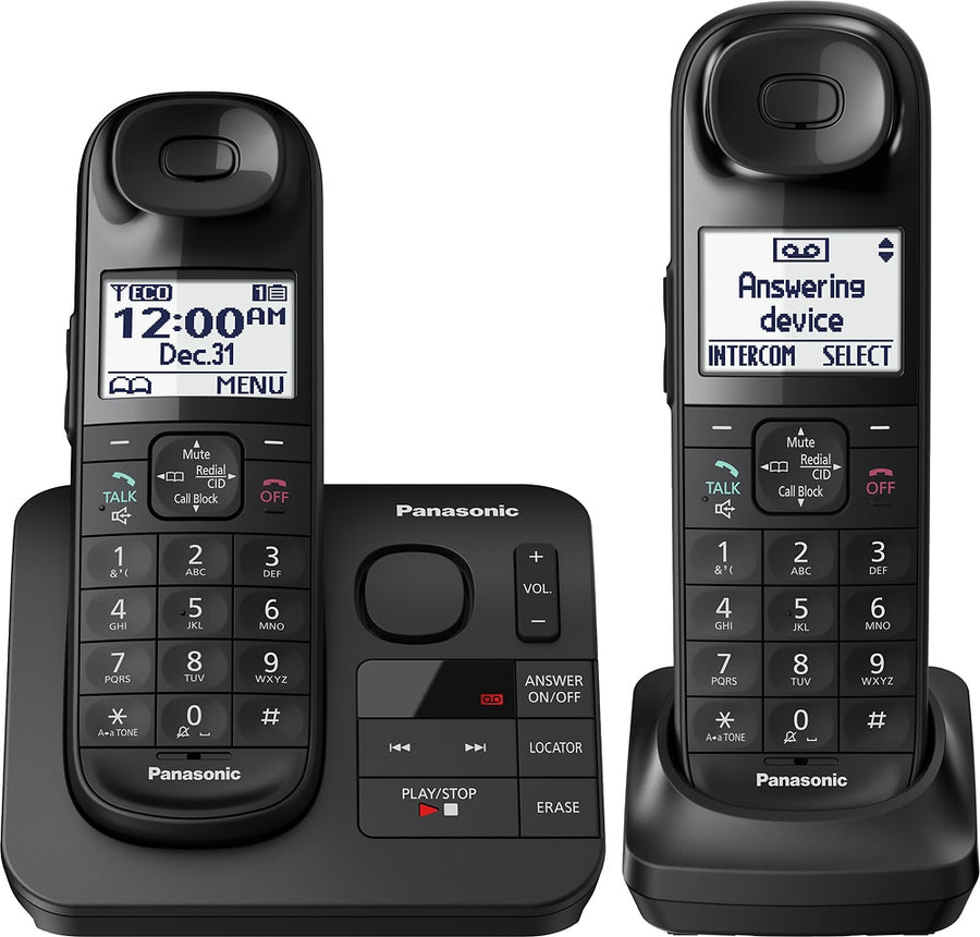 Panasonic - KX-TGL432B DECT 6.0 Expandable Cordless Phone System with Digital Answering System - Black_0