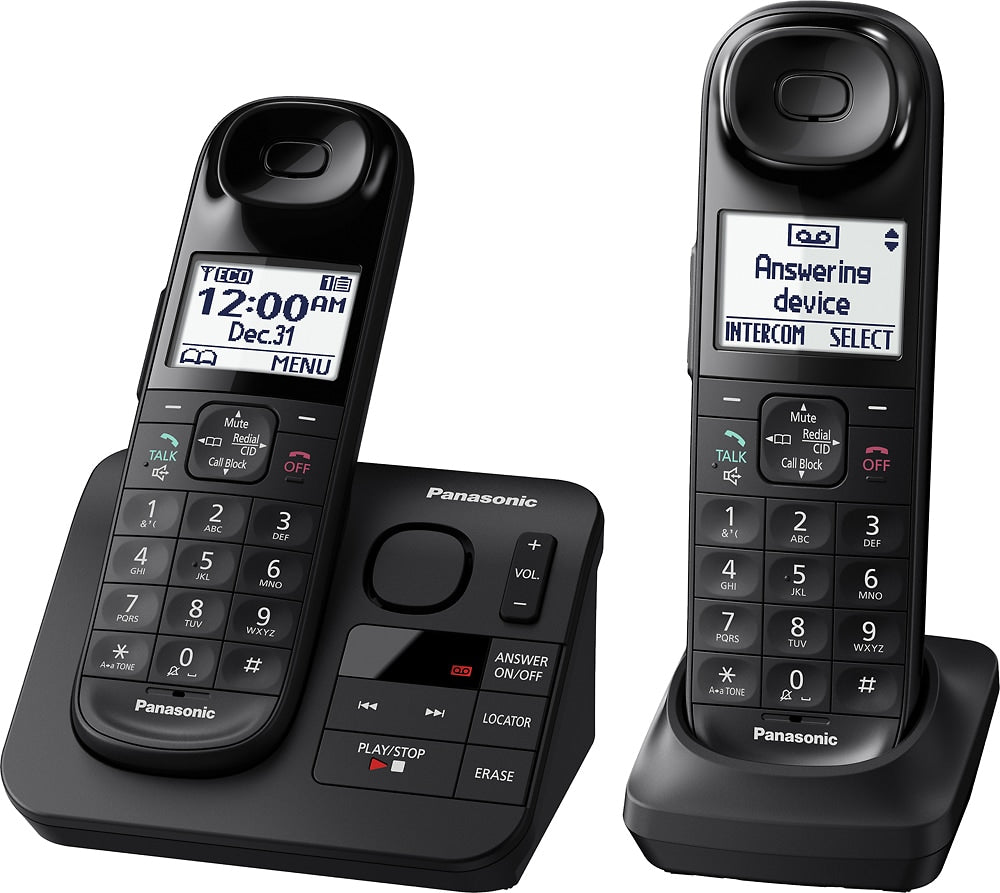 Panasonic - KX-TGL432B DECT 6.0 Expandable Cordless Phone System with Digital Answering System - Black_1