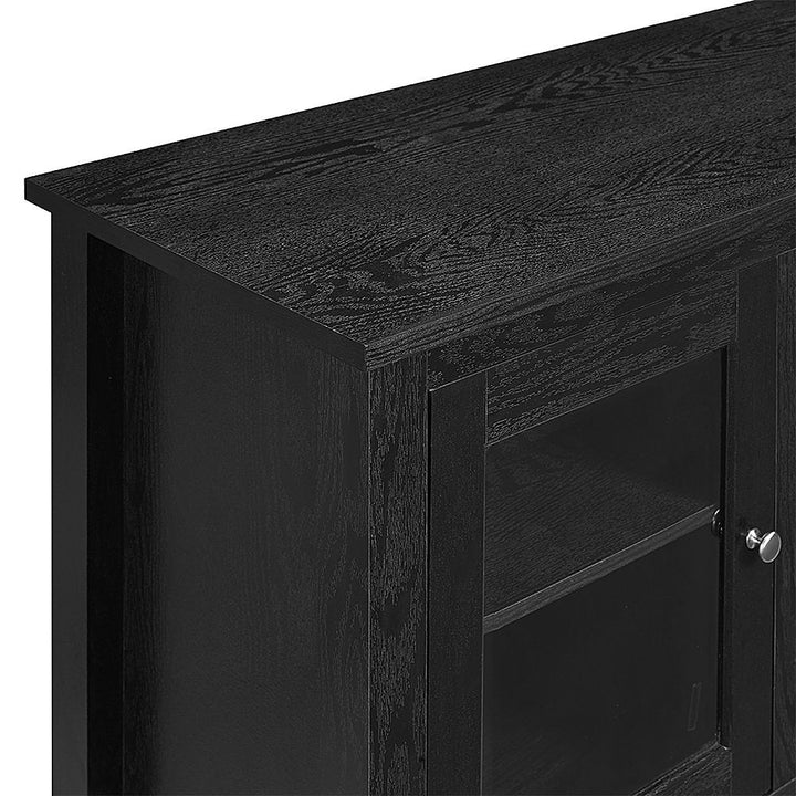 Walker Edison - Traditional Two Glass Door Fireplace TV Stand for Most TVs up to 65" - Black_7