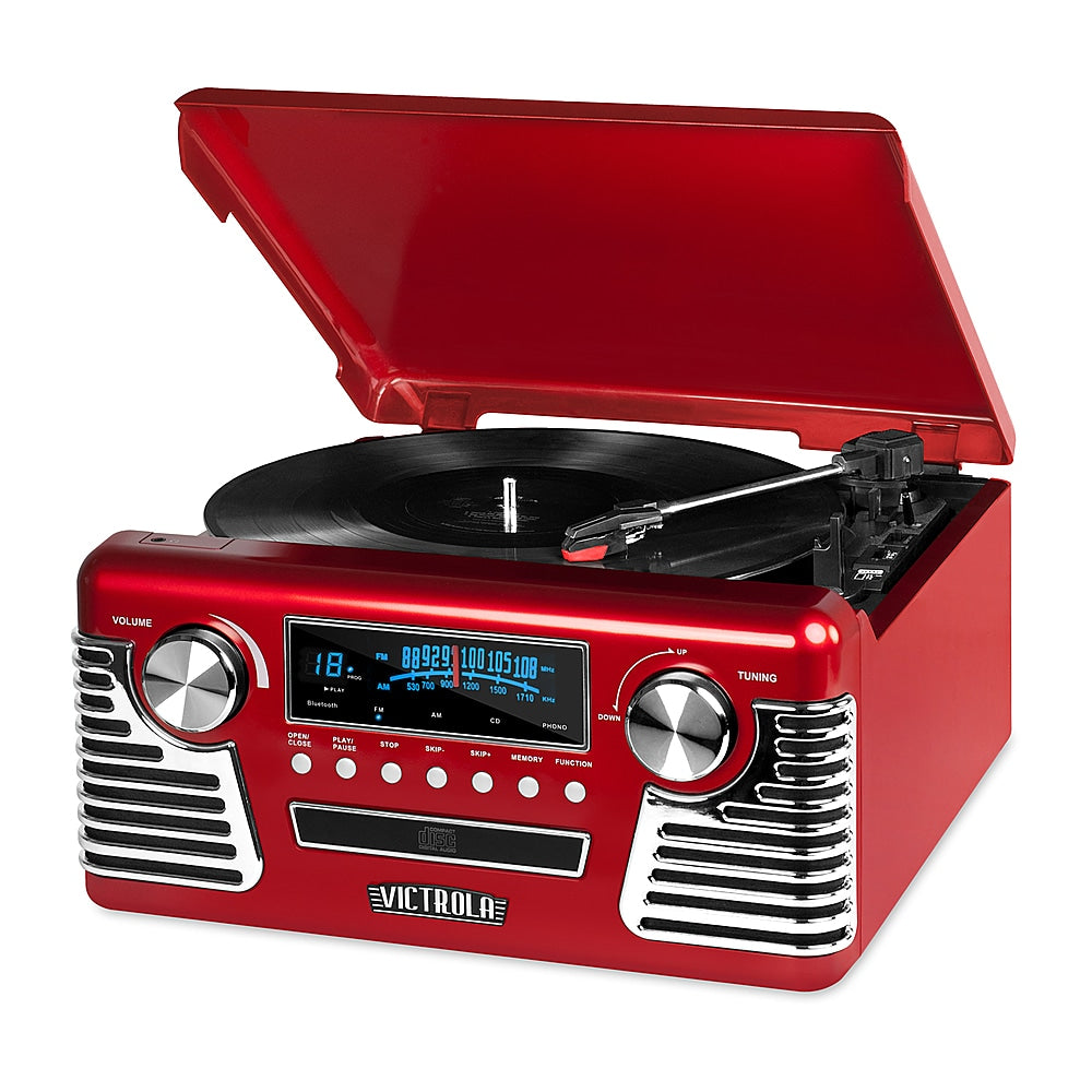Victrola - 50's Bluetooth Stereo Audio System - Red_0