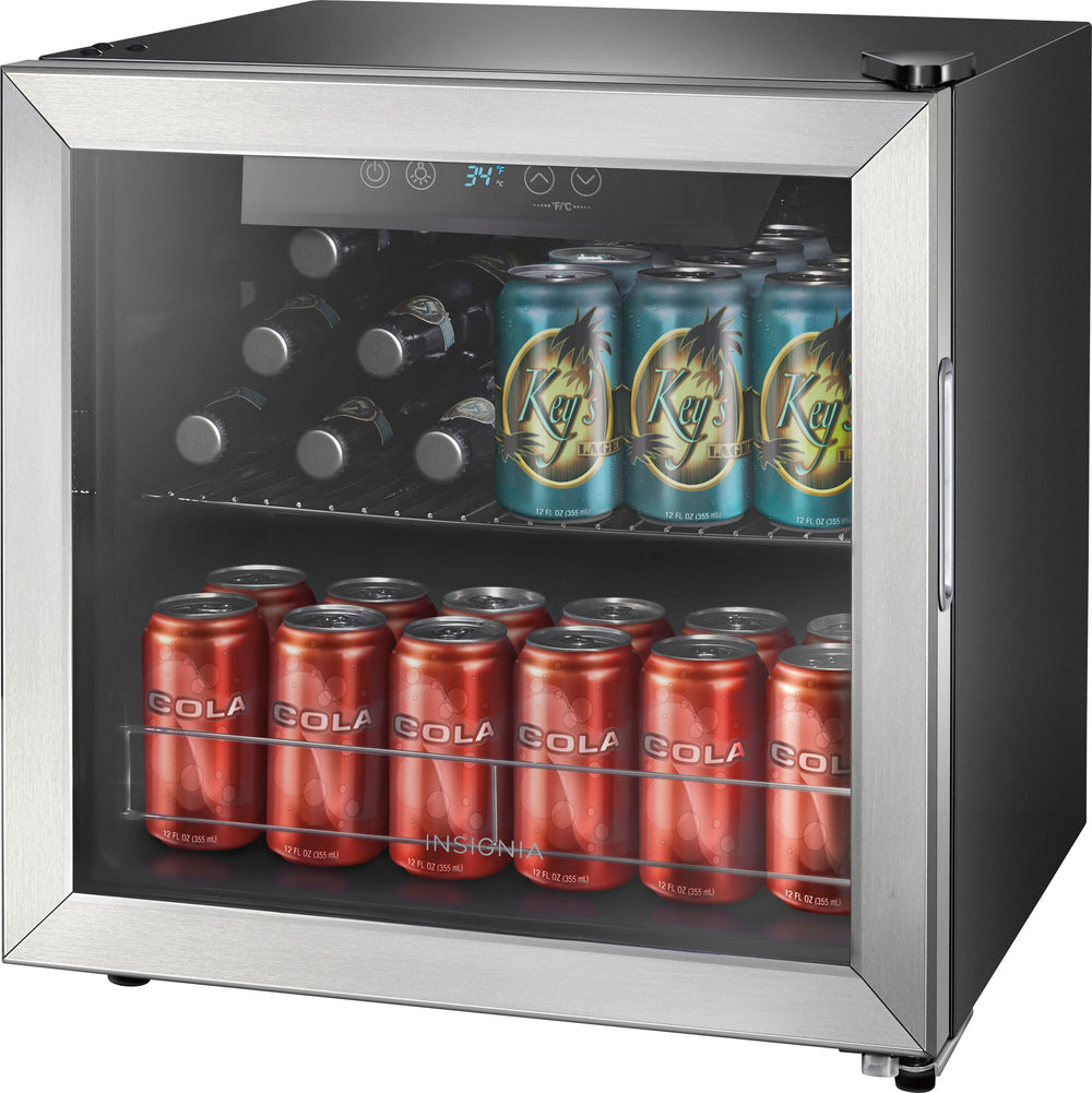 Insignia™ - 48-Can Beverage Cooler - Stainless steel/Silver_1