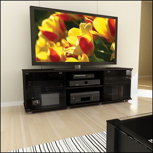 CorLiving - Holland Black Wooden TV Stand, for TVs up to 75" - Ravenwood Black_3