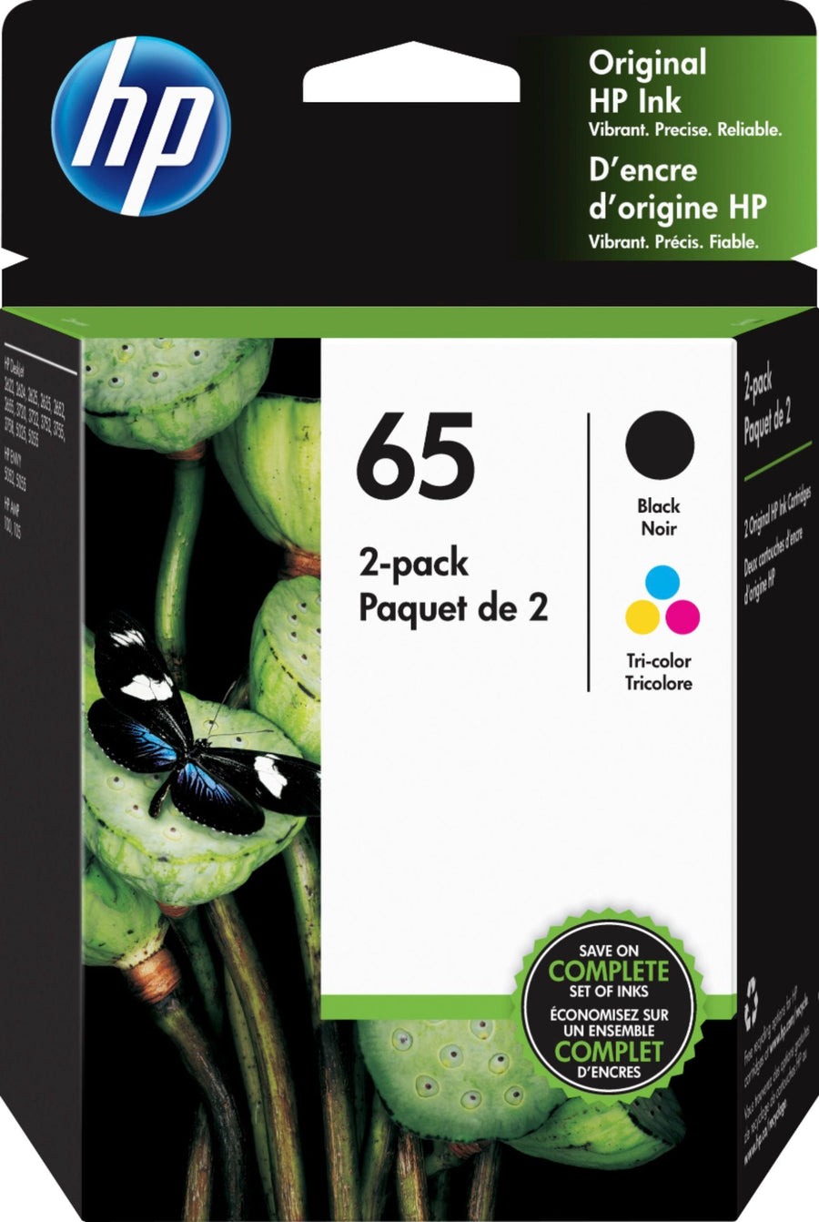 HP - 65 2-pack Standard Capacity Ink Cartridges - Black & Tri-Color_0
