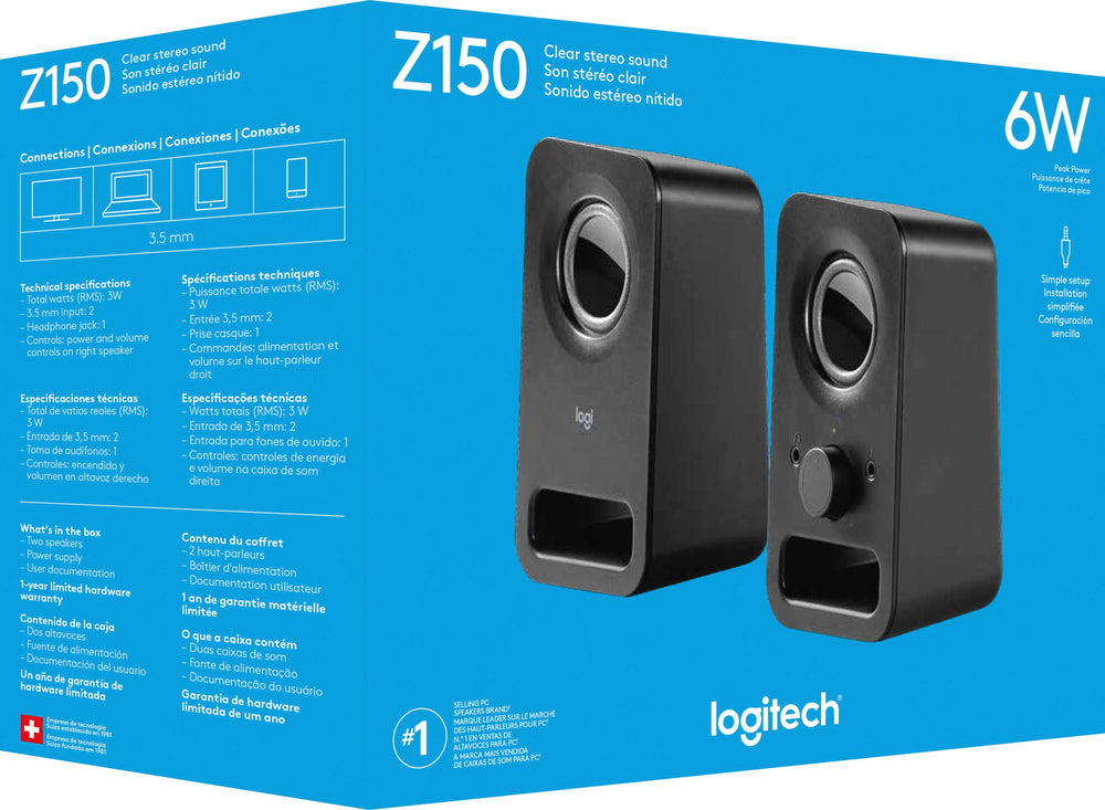 Logitech - z150 2.0 Multimedia Speakers (2-Piece) - Black_1