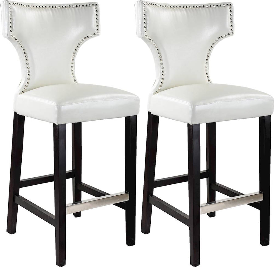 CorLiving - Bonded Leather Chair (Set of 2) - White / Dark Espresso_0
