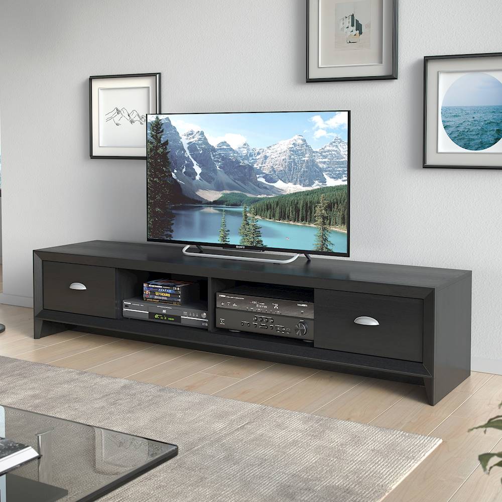 CorLiving - Lakewood Extra Wide TV Stand, for TVs up to 85" - Black Wood Grain_4
