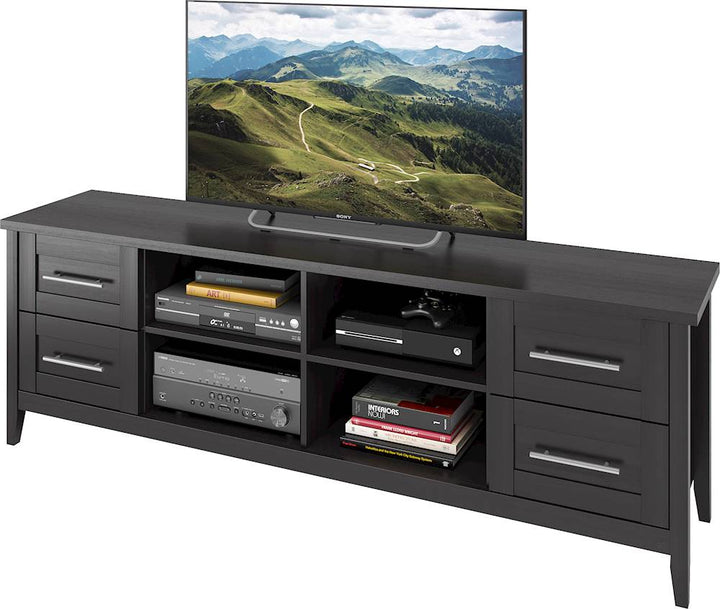 CorLiving - Jackson Wooden Extra Wide TV Stand, for TVs up to 85" - Black Wood Grain_3