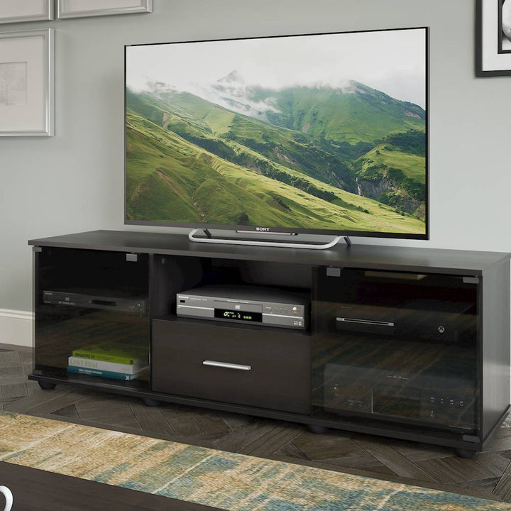 CorLiving - Fernbrook TV Stand, for TVs up to 75" - Black Faux Wood Grain_2
