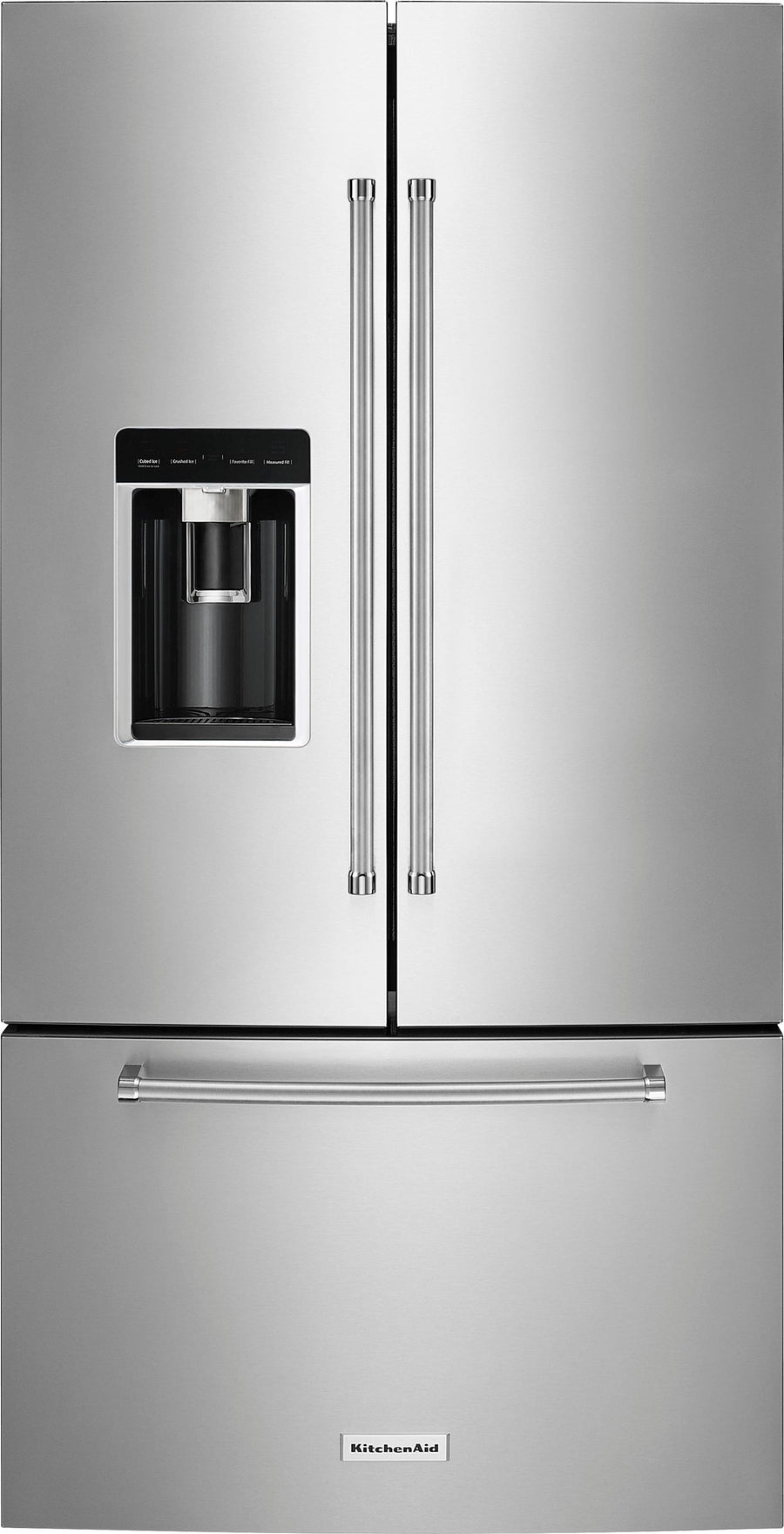 KitchenAid - 23.8 Cu. Ft. French Door Counter-Depth Refrigerator - Stainless steel_0