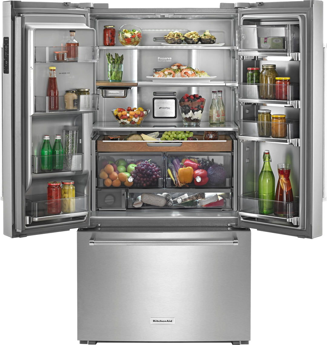KitchenAid - 23.8 Cu. Ft. French Door Counter-Depth Refrigerator - Stainless steel_11