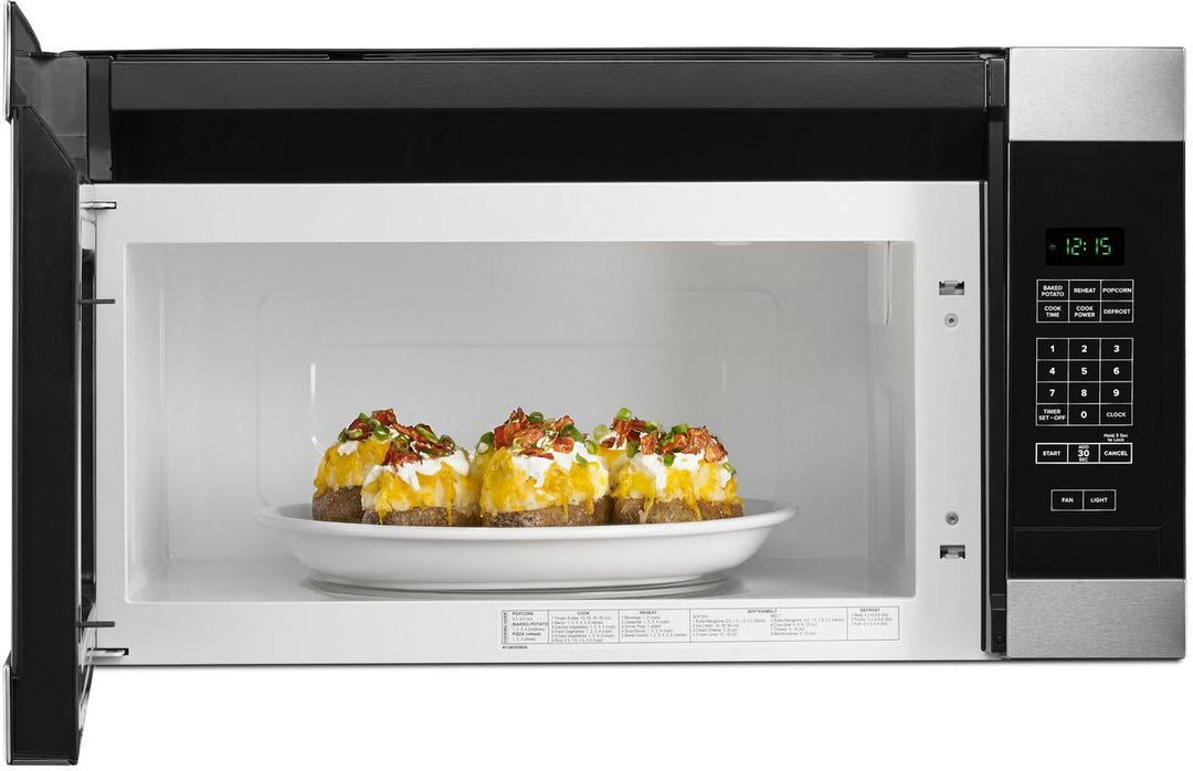 Amana - 1.6 Cu. Ft. Over-the-Range Microwave - Black on stainless steel_3