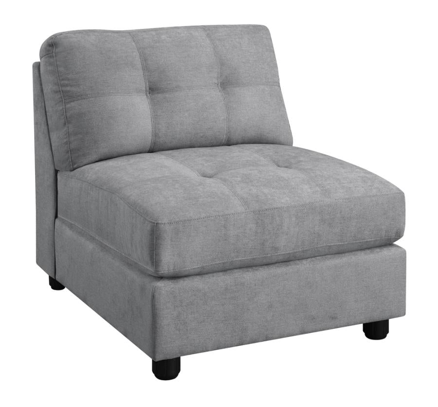 Claude Tufted Cushion Back Armless Chair Dove_2
