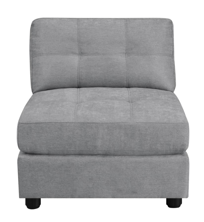 Claude Tufted Cushion Back Armless Chair Dove_4
