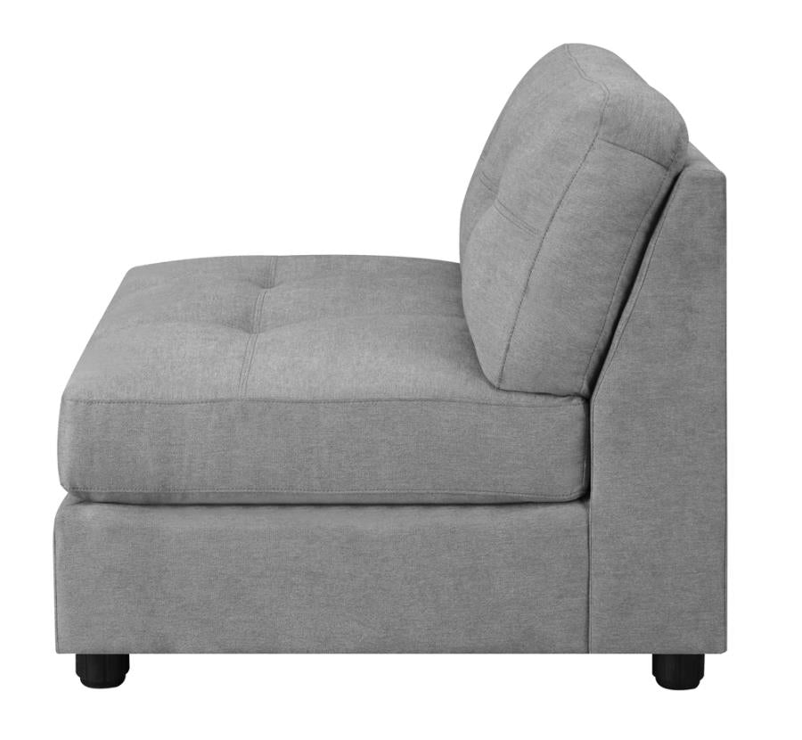 Claude Tufted Cushion Back Armless Chair Dove_5