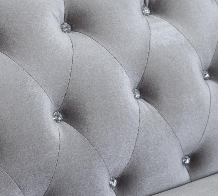 Frostine Button Tufted Sofa Silver_4